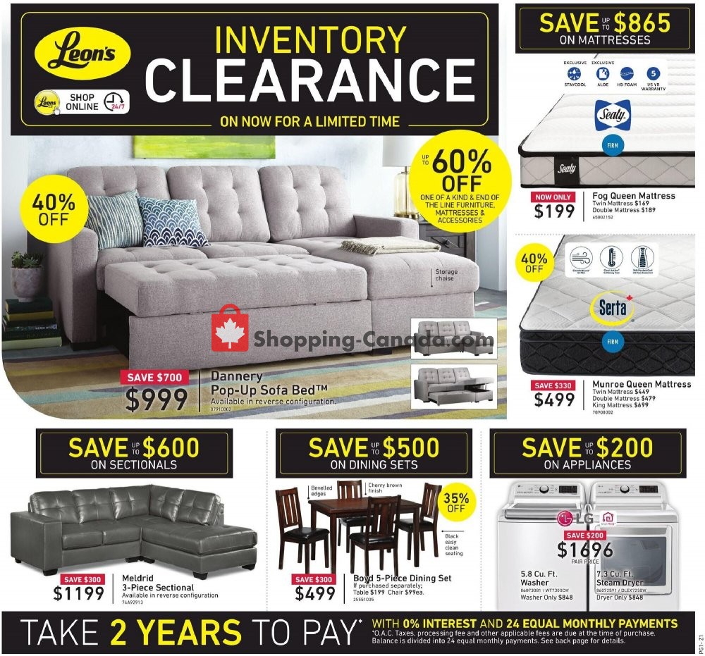 Leon's Furniture flyer from Thursday January 14, 2021 to Wednesday January 27, 2021 - page 1