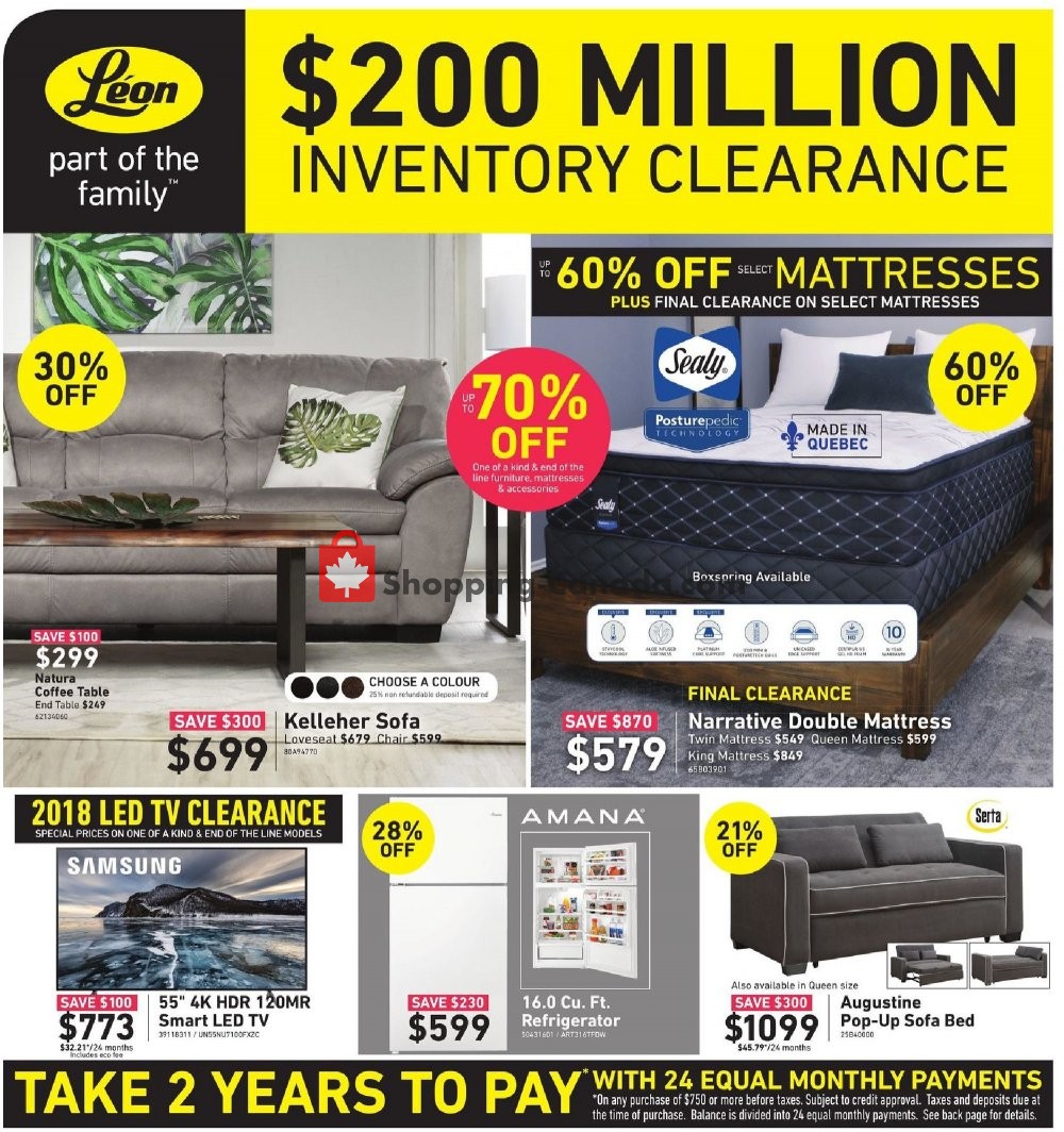 Leon's Furniture flyer from Wednesday February 13, 2019 to Wednesday February 20, 2019 - page 1