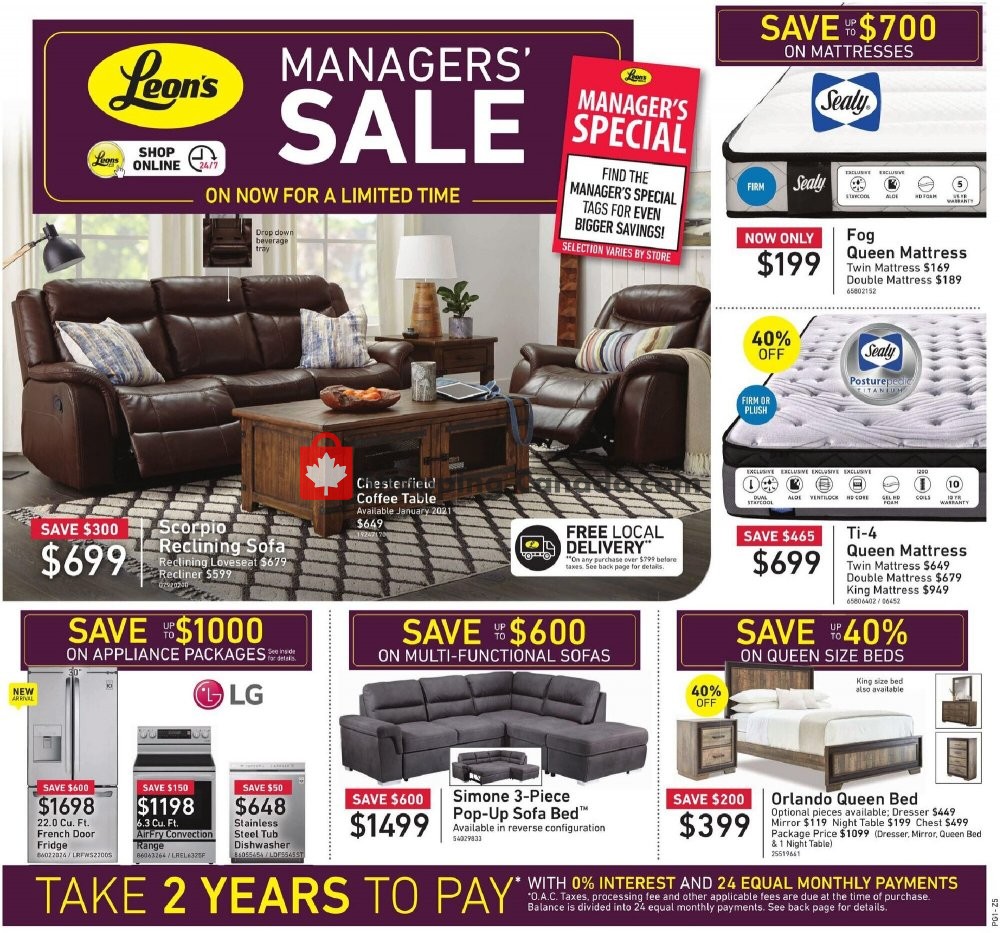 Leon's Furniture flyer from Thursday October 15, 2020 to Wednesday October 28, 2020 - page 1