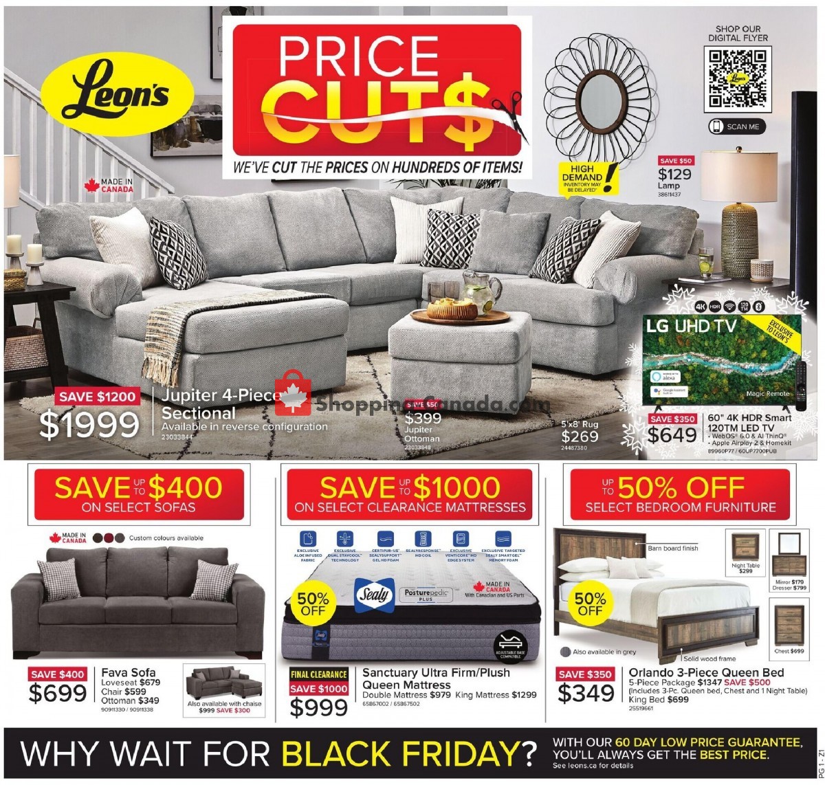 Leon's Furniture Canada, flyer (Price Cut ON) November 3