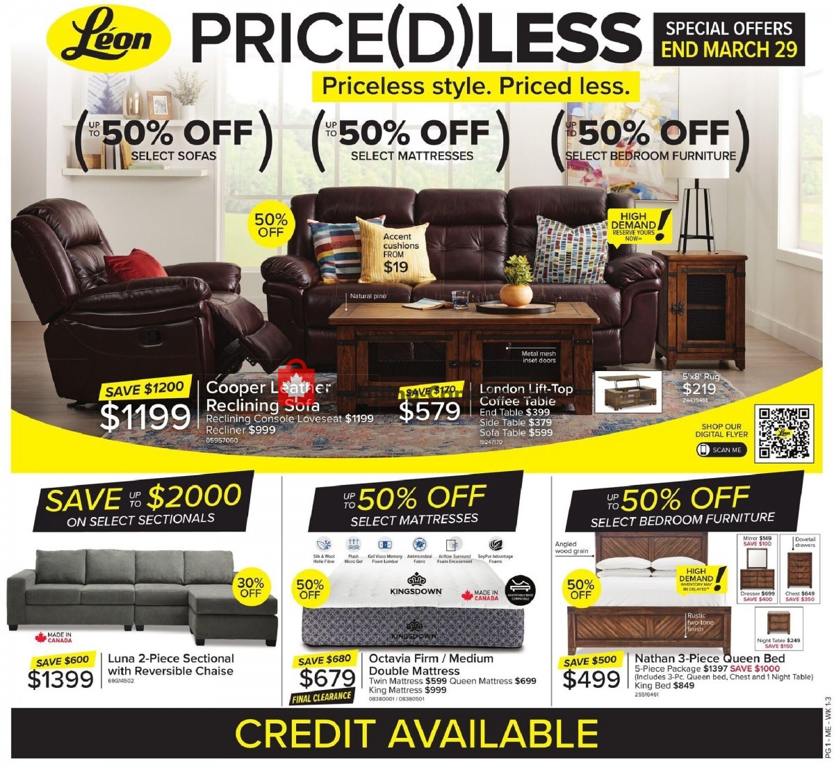 Leon's Furniture Canada, flyer (Priceless Style QC) March 9 March 29, 2023 Shopping Canada