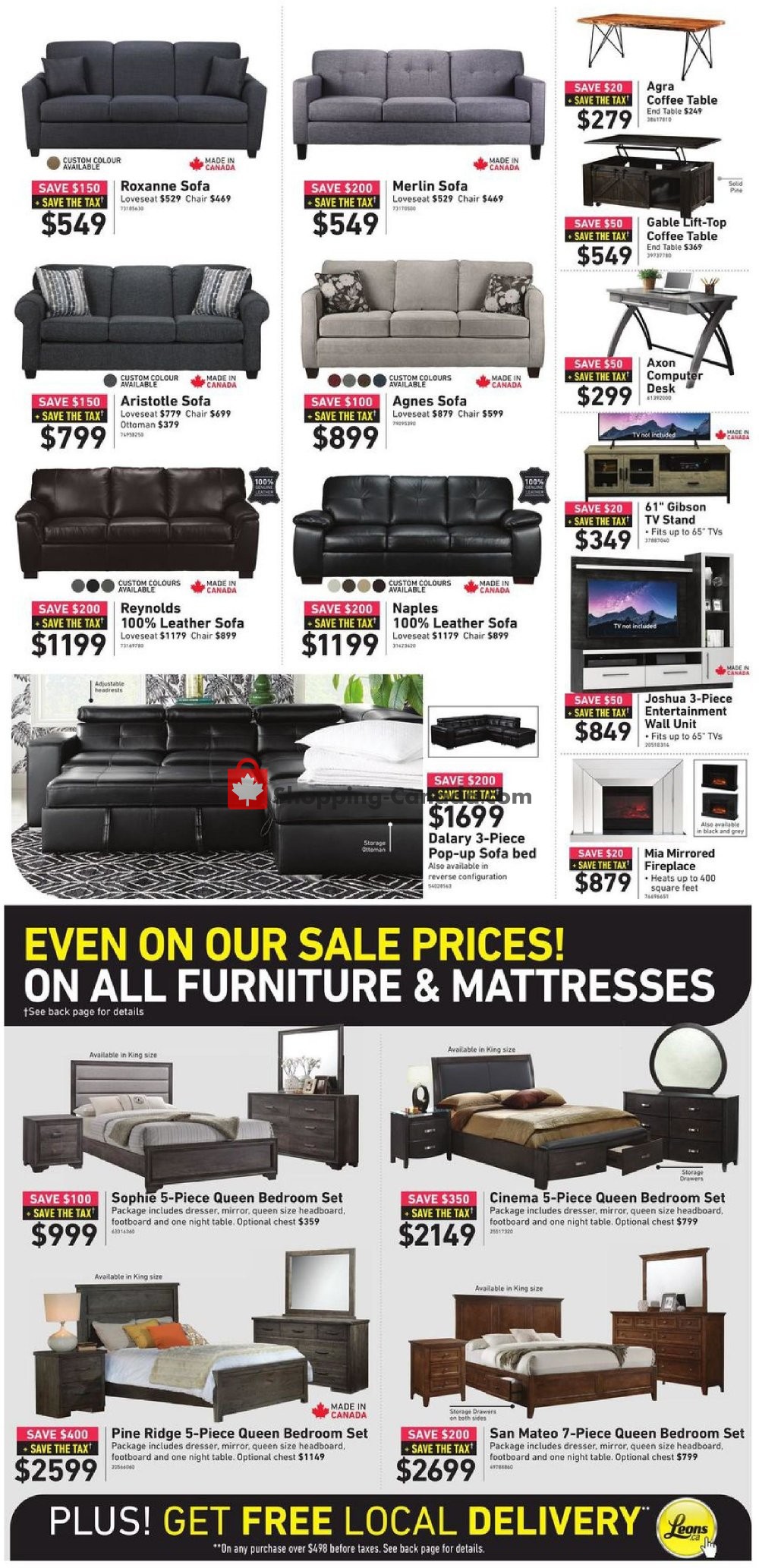 Leon's Furniture Canada, flyer (Save The Tax ON) April 2 April