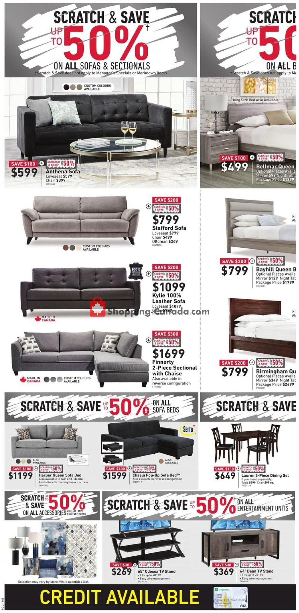 Leon's Furniture Canada, flyer (Scratch And Save QC) October 29