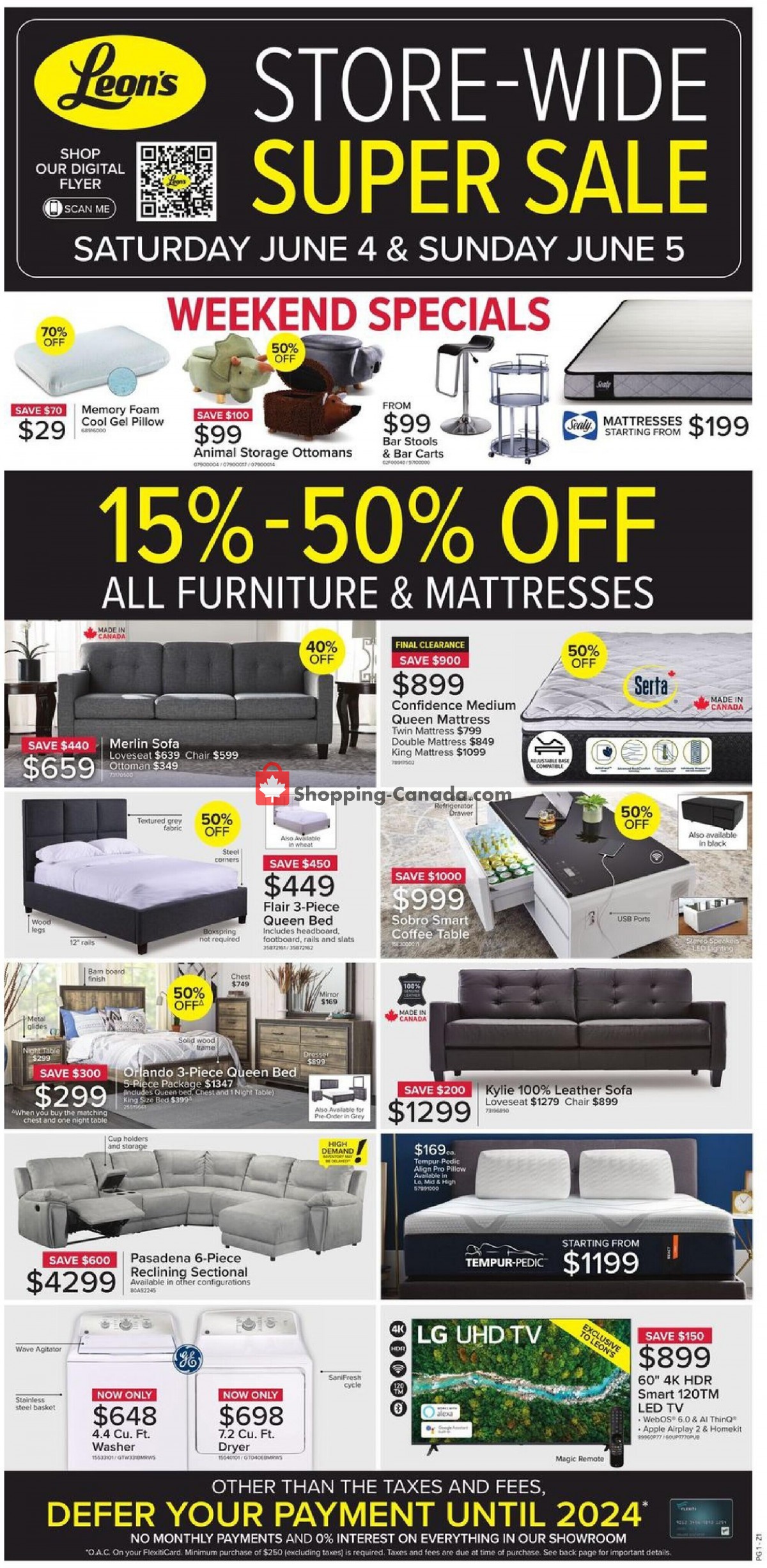 Leon's Furniture Canada, flyer (Store Wide Super Sale ON) June 2