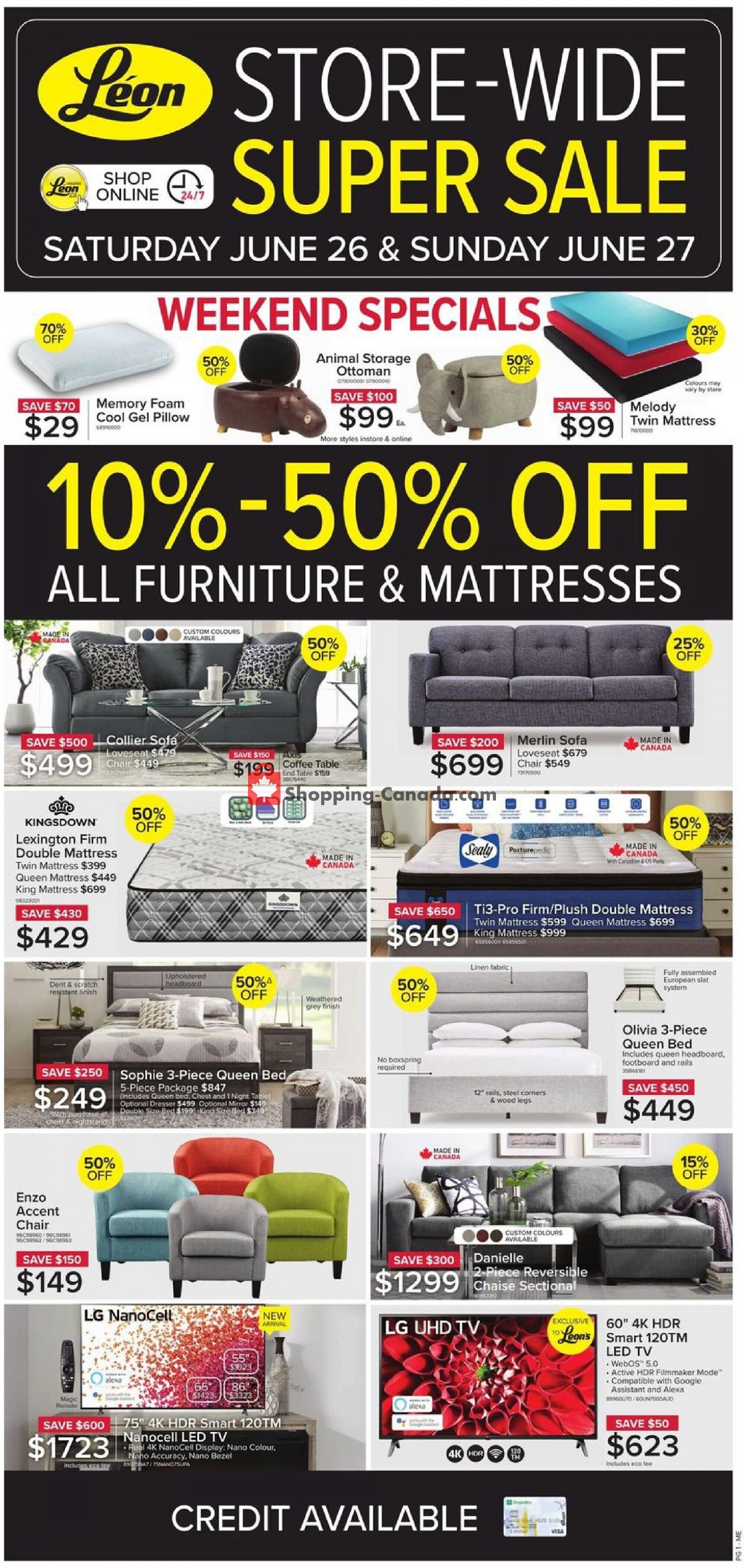 Leon's Furniture Canada, flyer (Storewide Super Sale QC) June 23 June 30, 2021 Shopping