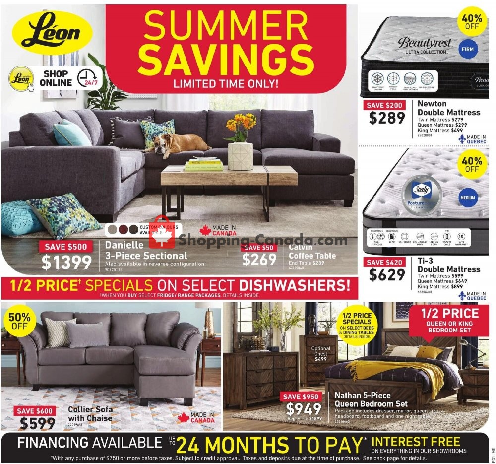 Leon's Furniture flyer from Wednesday July 29, 2020 to Wednesday August 12, 2020 - page 1