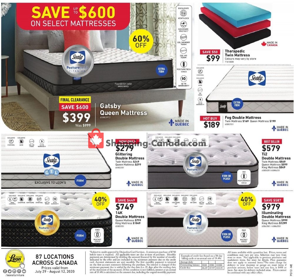 Leon's Furniture flyer from Wednesday July 29, 2020 to Wednesday August 12, 2020 - page 12