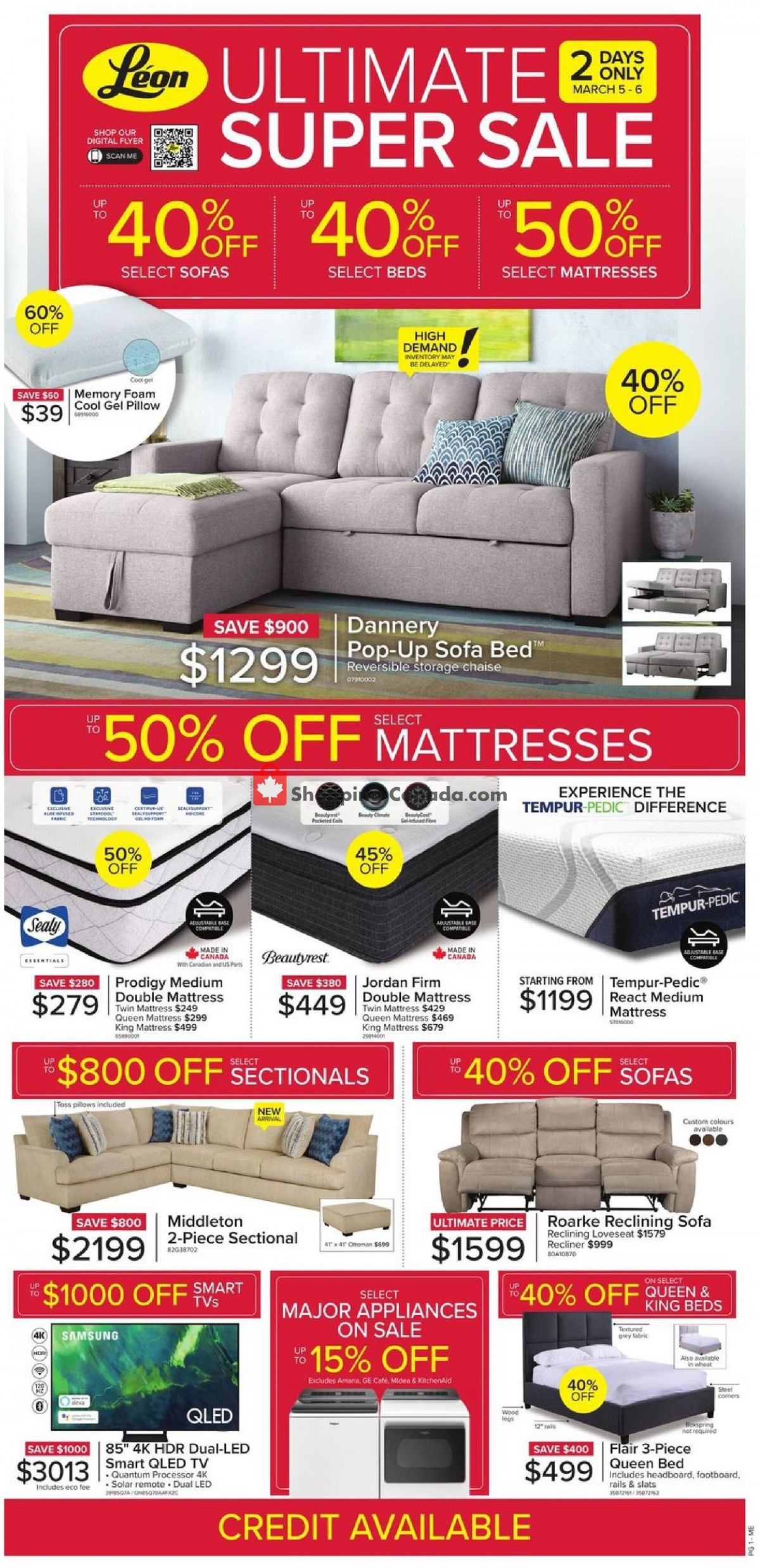 Leon's Furniture Canada, flyer (Ultimate Super Sale ON) March 3