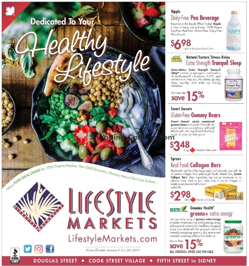 Lifestyle Markets flyer from Wednesday January 9, 2019 to Sunday January 27, 2019 - page 1