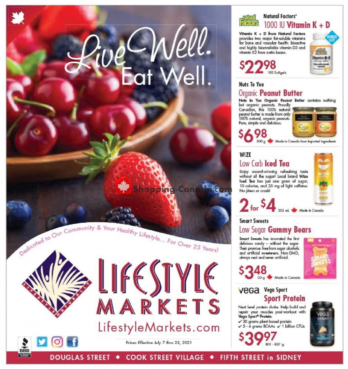 Lifestyle Markets flyer from Wednesday July 7, 2021 to Sunday July 25, 2021 - page 1