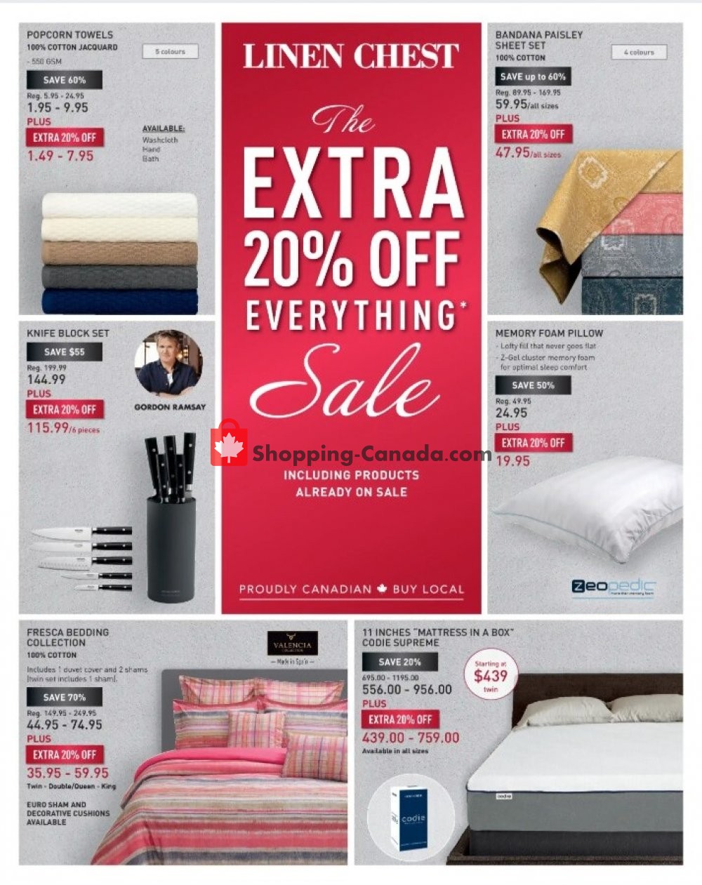 Linen Chest Canada, flyer (Extra 20 Off Everything Sale) June 24