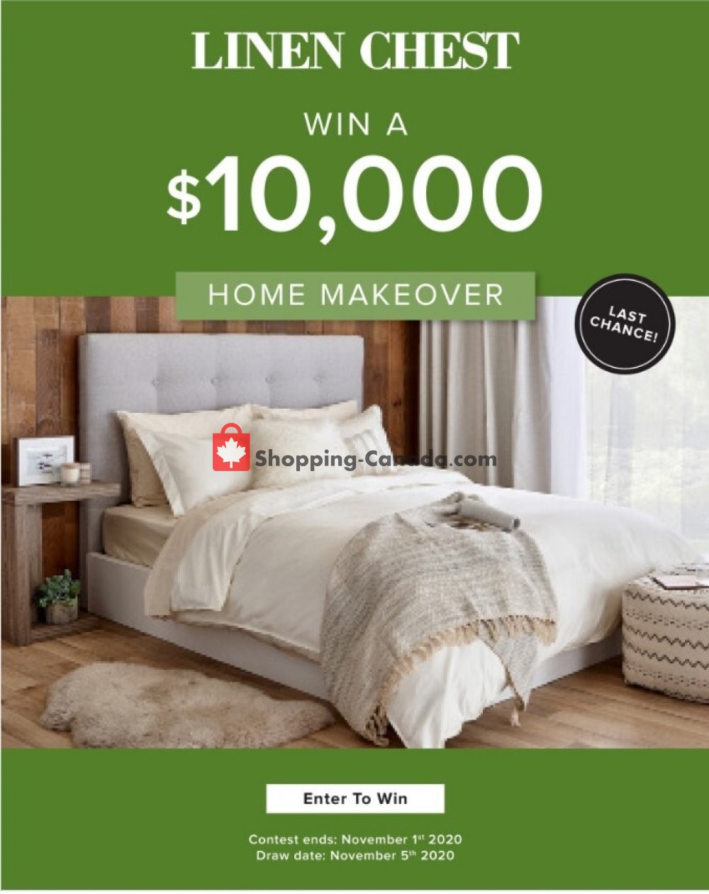 Linen Chest Canada, flyer (Hot Deal) October 18 October 31, 2020
