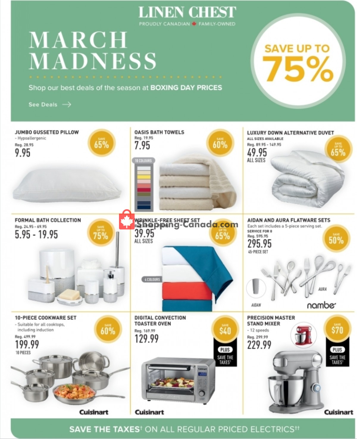 Linen Chest Canada, flyer (March Madness) February 24 March 21