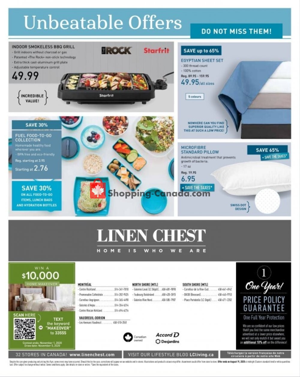 Linen Chest Canada, flyer (White Sale) July 22 August 28, 2020