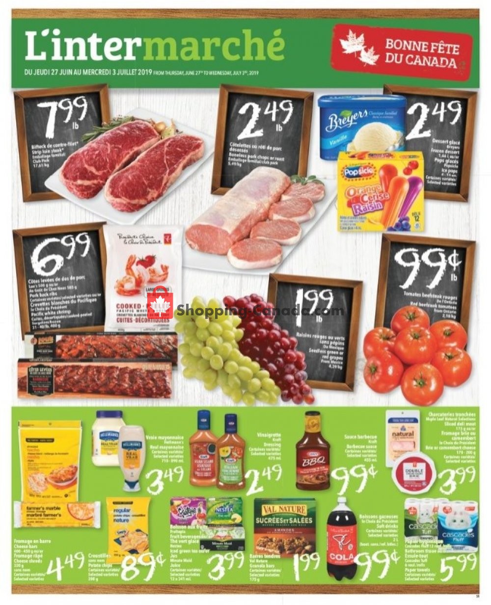 L'inter Marché flyer from Thursday June 27, 2019 to Wednesday July 3, 2019 - page 1