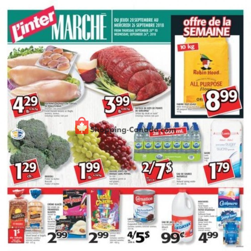 L'inter Marché flyer from Thursday September 20, 2018 to Wednesday September 26, 2018 - page 1