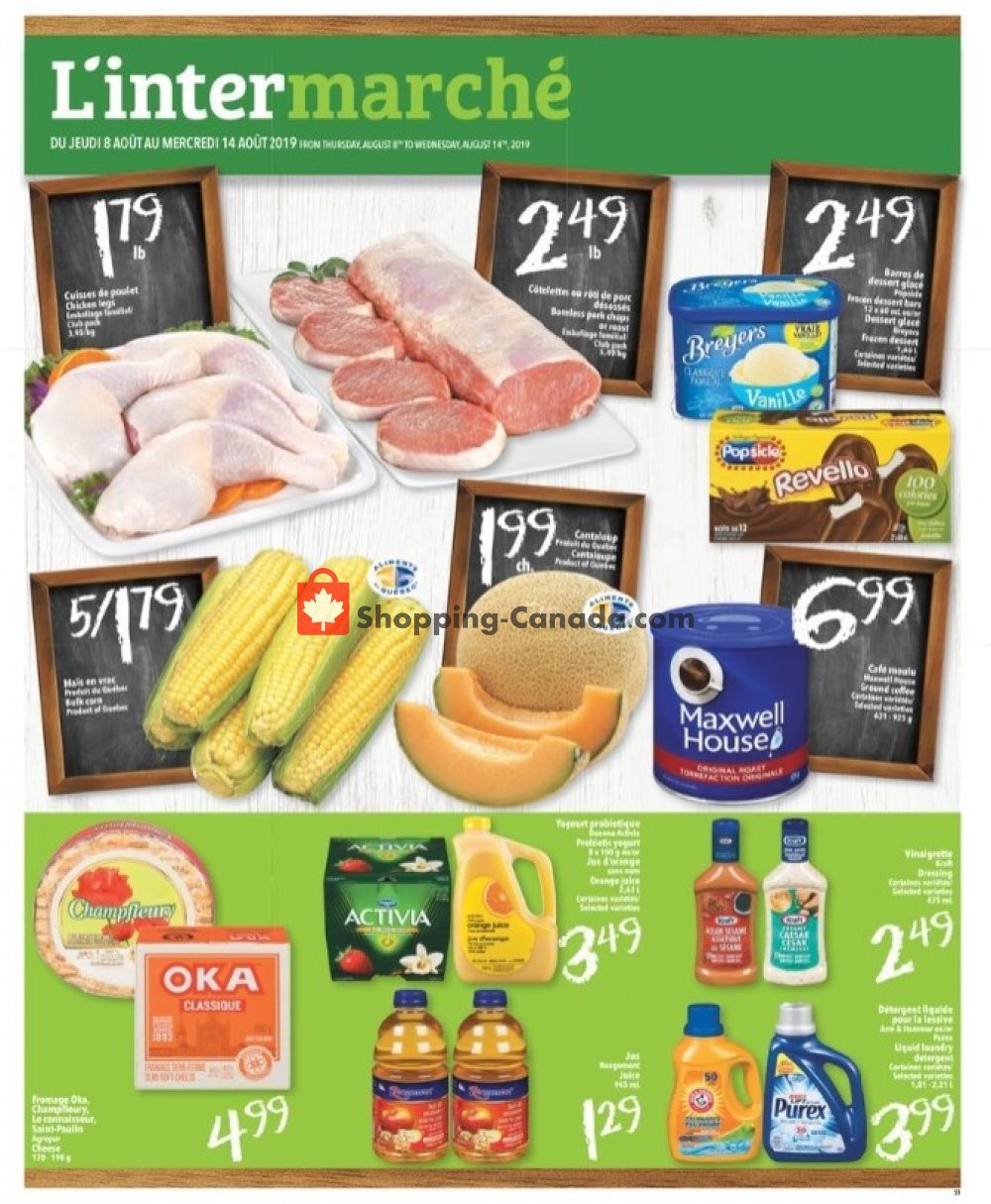 L'inter Marché flyer from Thursday August 8, 2019 to Wednesday August 14, 2019 - page 1