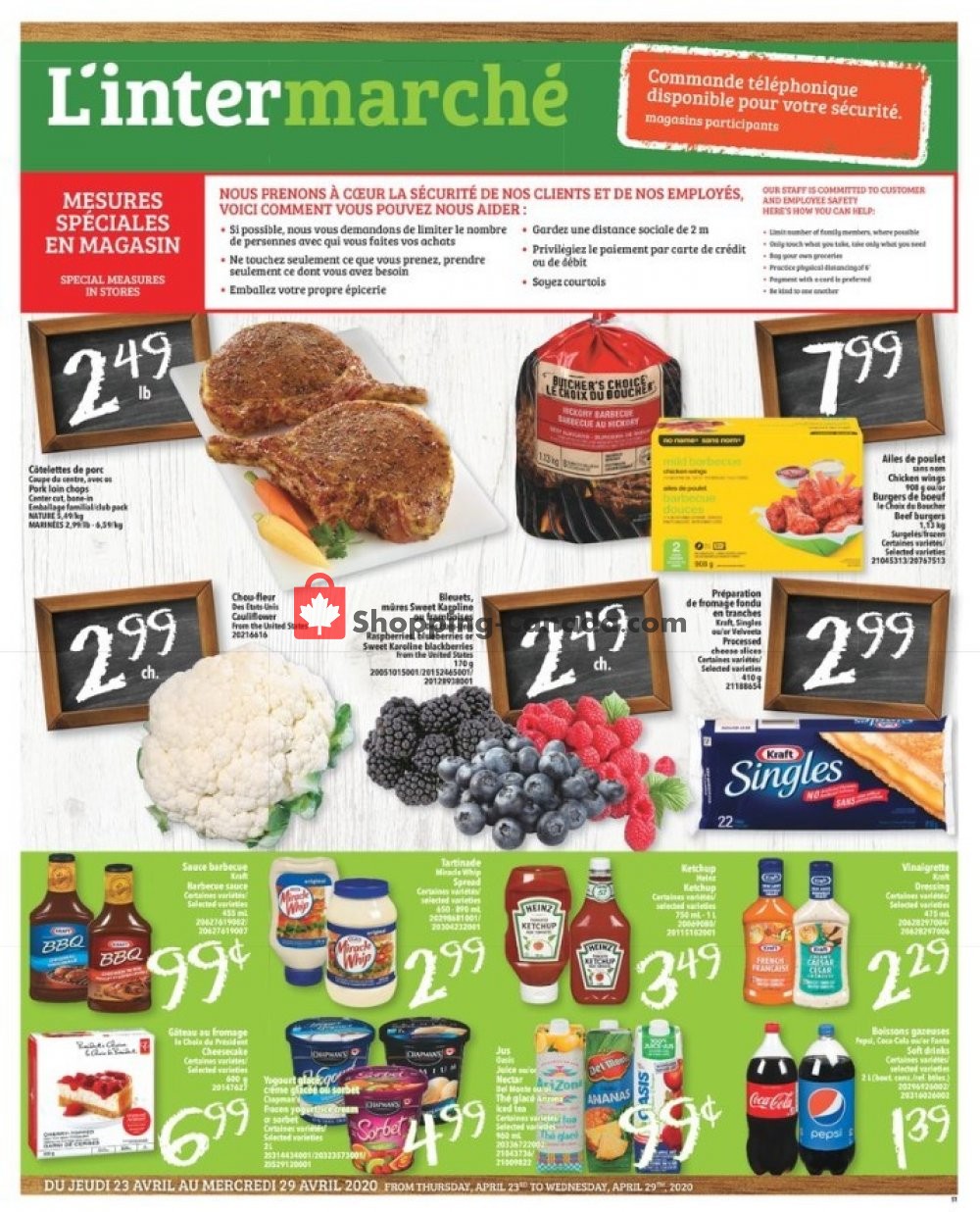 L'inter Marché flyer from Thursday April 23, 2020 to Wednesday April 29, 2020 - page 1