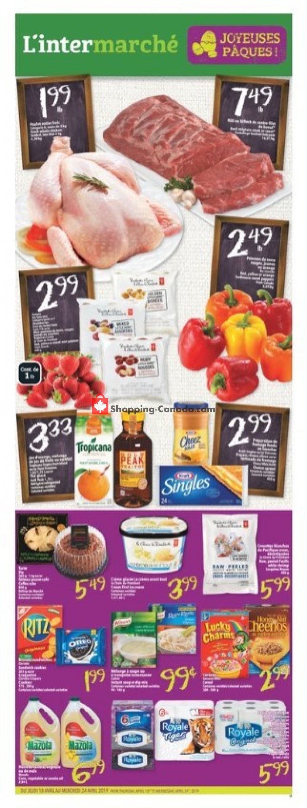 L'inter Marché flyer from Thursday April 18, 2019 to Wednesday April 24, 2019 - page 1