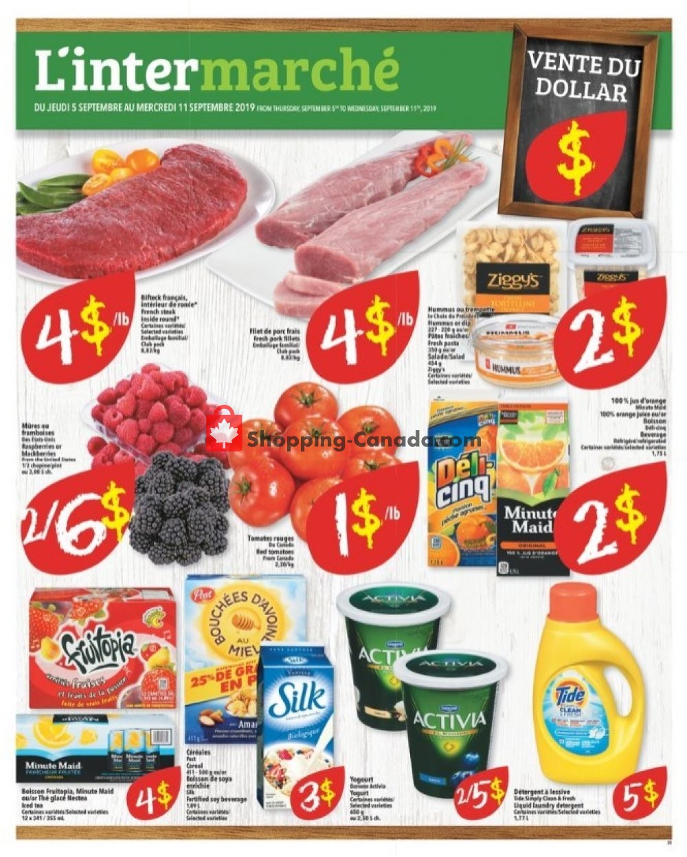 L'inter Marché flyer from Thursday September 5, 2019 to Wednesday September 11, 2019 - page 1