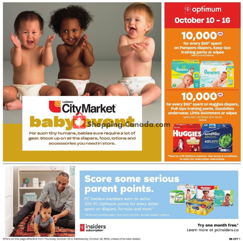 Loblaws flyer from Thursday October 10, 2019 to Wednesday October 16, 2019 - page 1