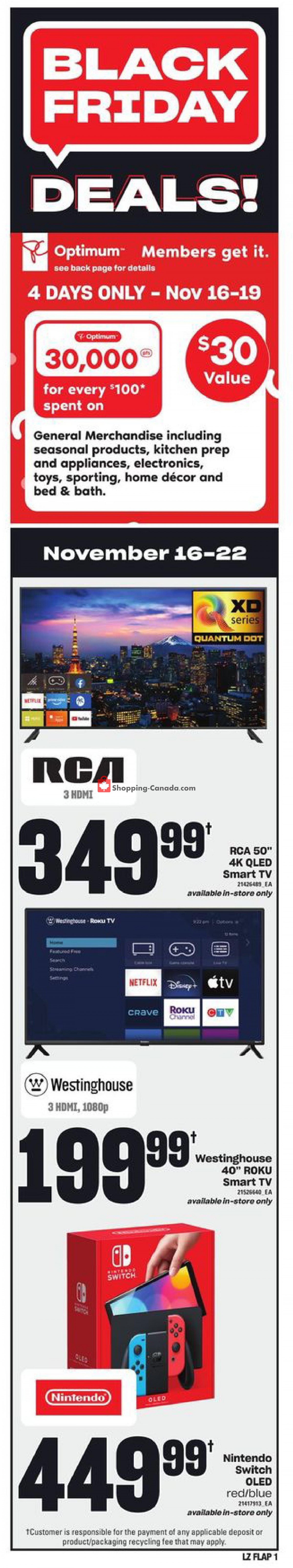 Loblaws flyer from Thursday November 16, 2023 to Wednesday November 22, 2023 - page 1
