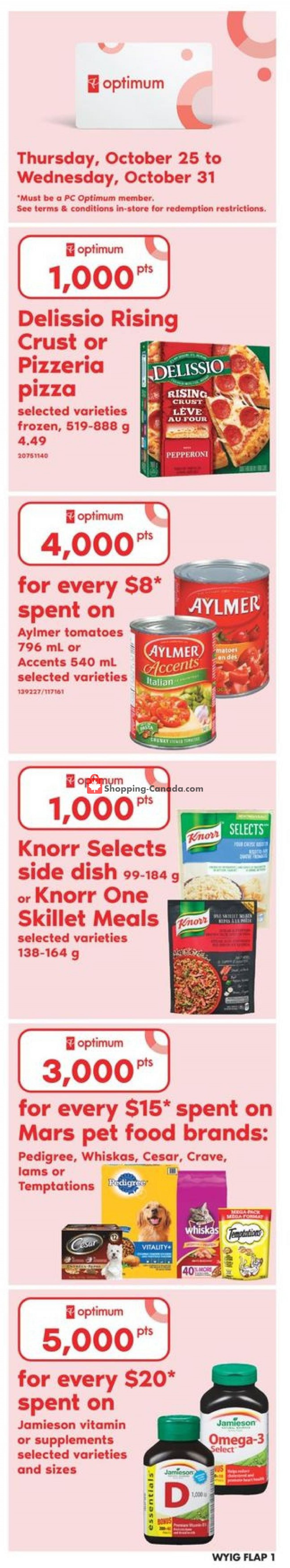 Loblaws flyer from Thursday October 25, 2018 to Wednesday October 31, 2018 - page 1