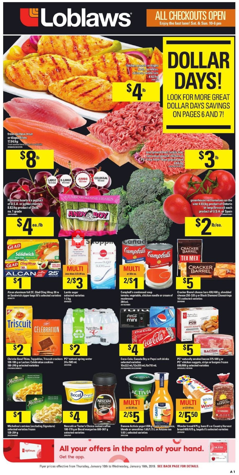 Loblaws flyer from Thursday January 10, 2019 to Wednesday January 16, 2019 - page 1