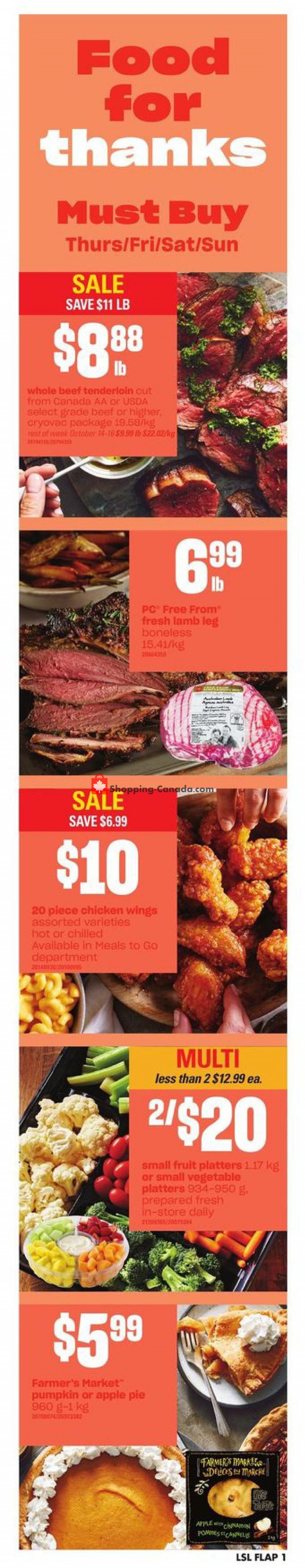 Loblaws flyer from Thursday October 10, 2019 to Wednesday October 16, 2019 - page 1