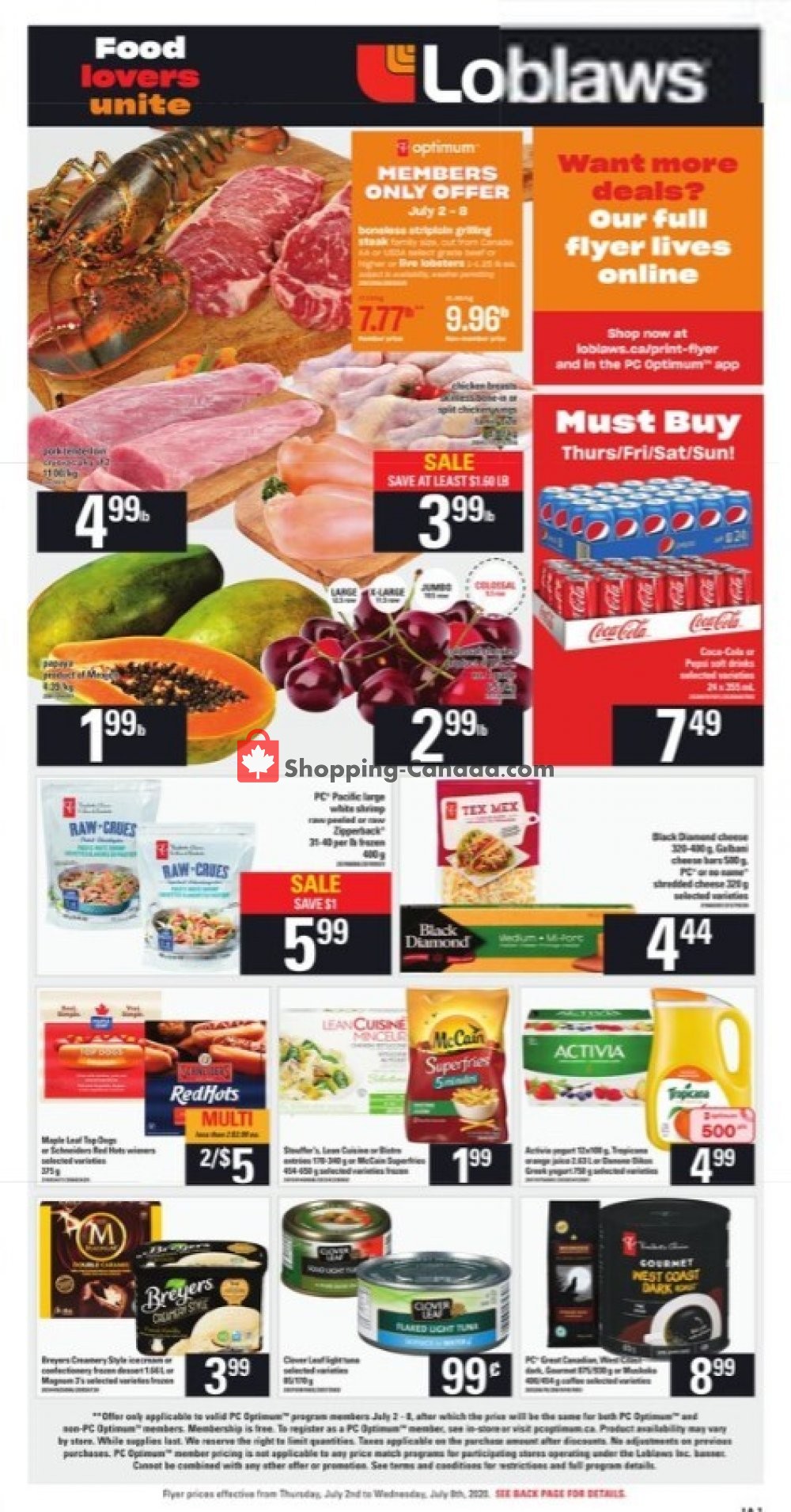 Loblaws flyer from Thursday July 2, 2020 to Wednesday July 8, 2020 - page 2