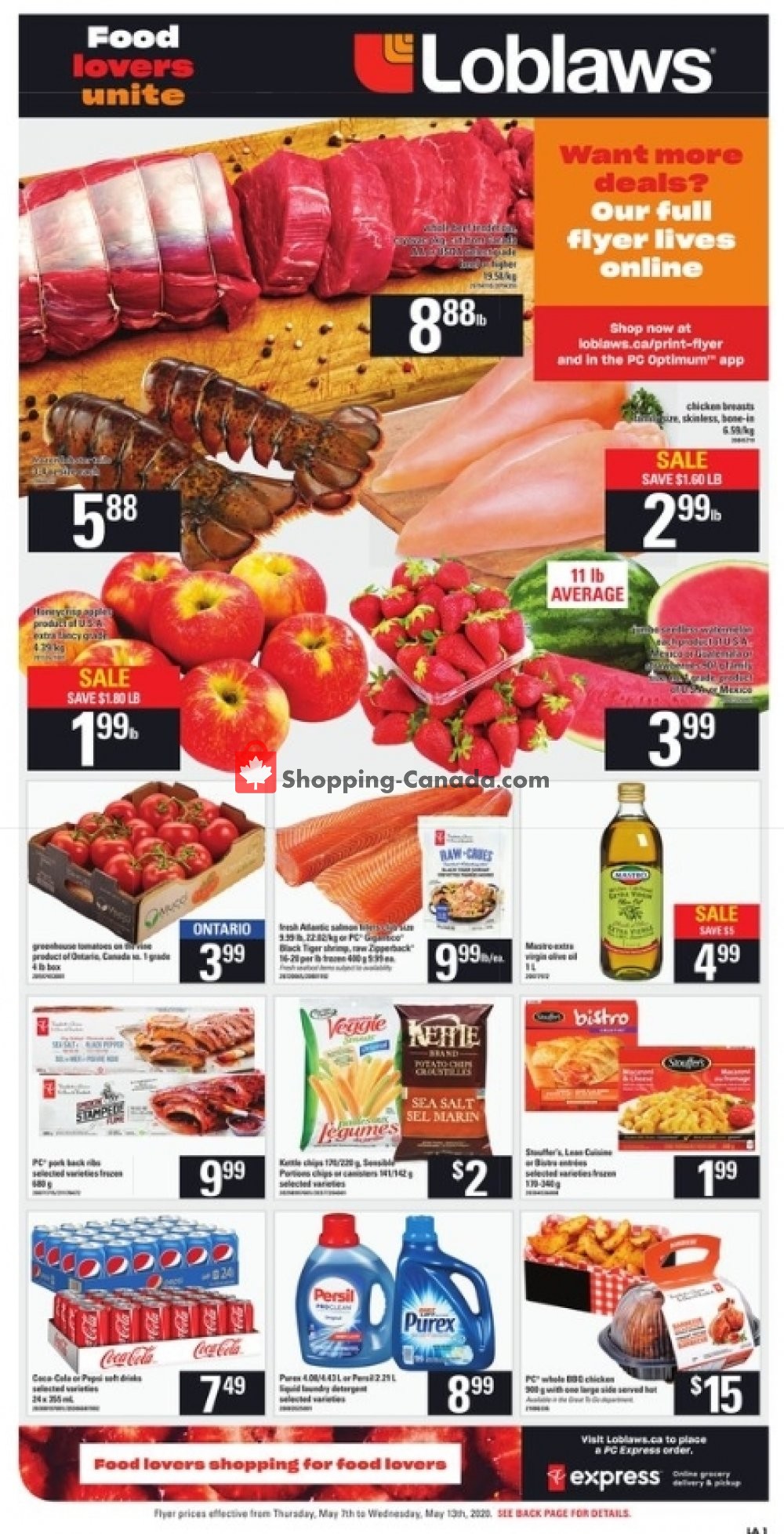 Loblaws Canada, flyer (Food Lovers Unit) May 7 May 13, 2020