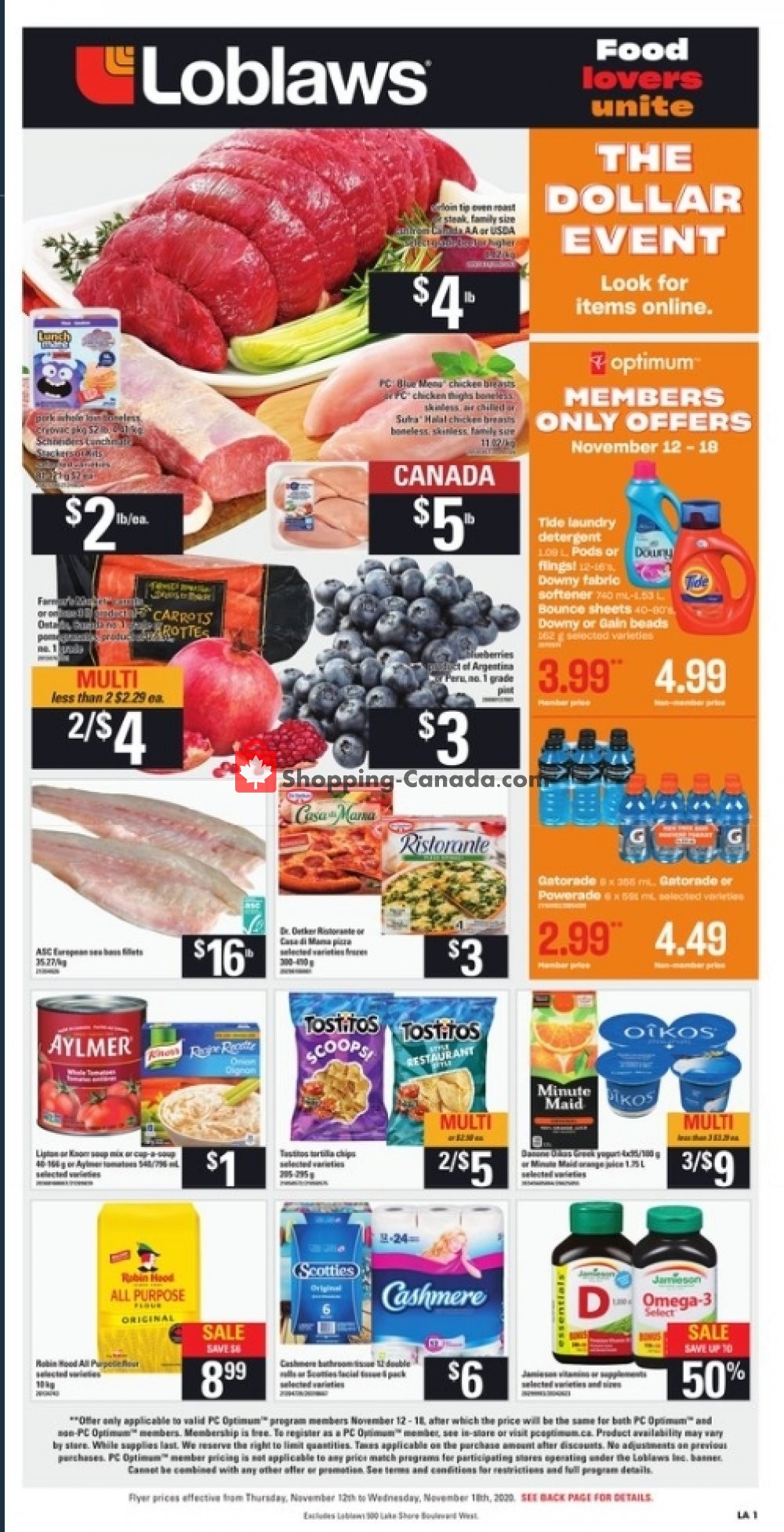 Loblaws Canada, flyer (Food Lovers Unit) November 12 November 18