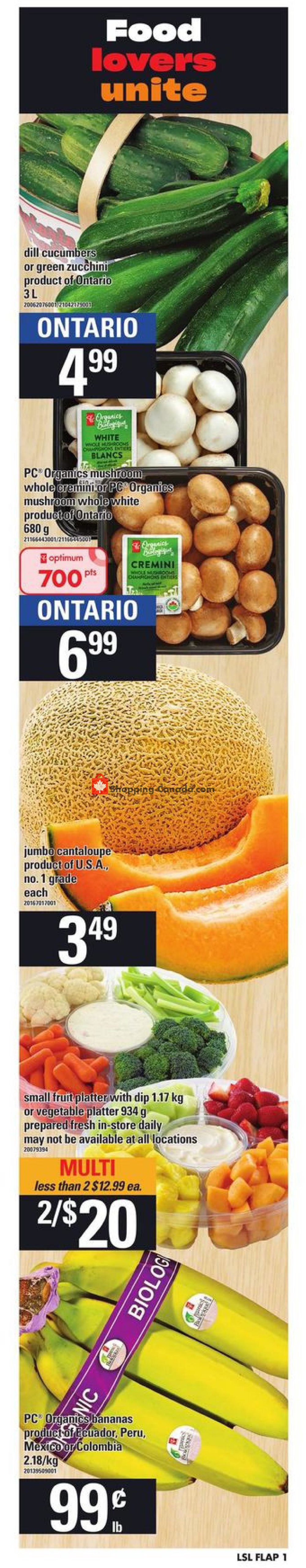 Loblaws flyer from Thursday July 11, 2019 to Wednesday July 17, 2019 - page 1