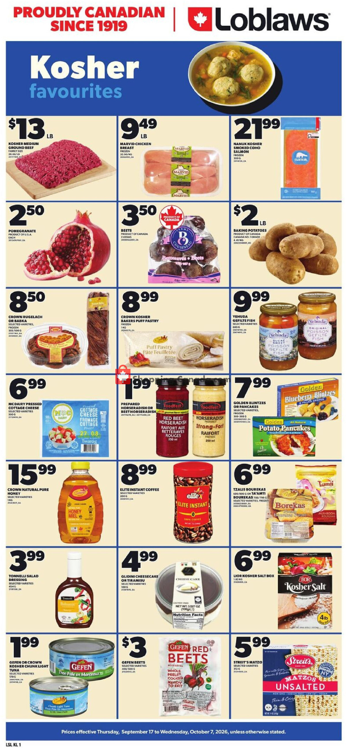 Loblaws flyer from Thursday September 17, 2026 to Wednesday October 7, 2026 - page 1