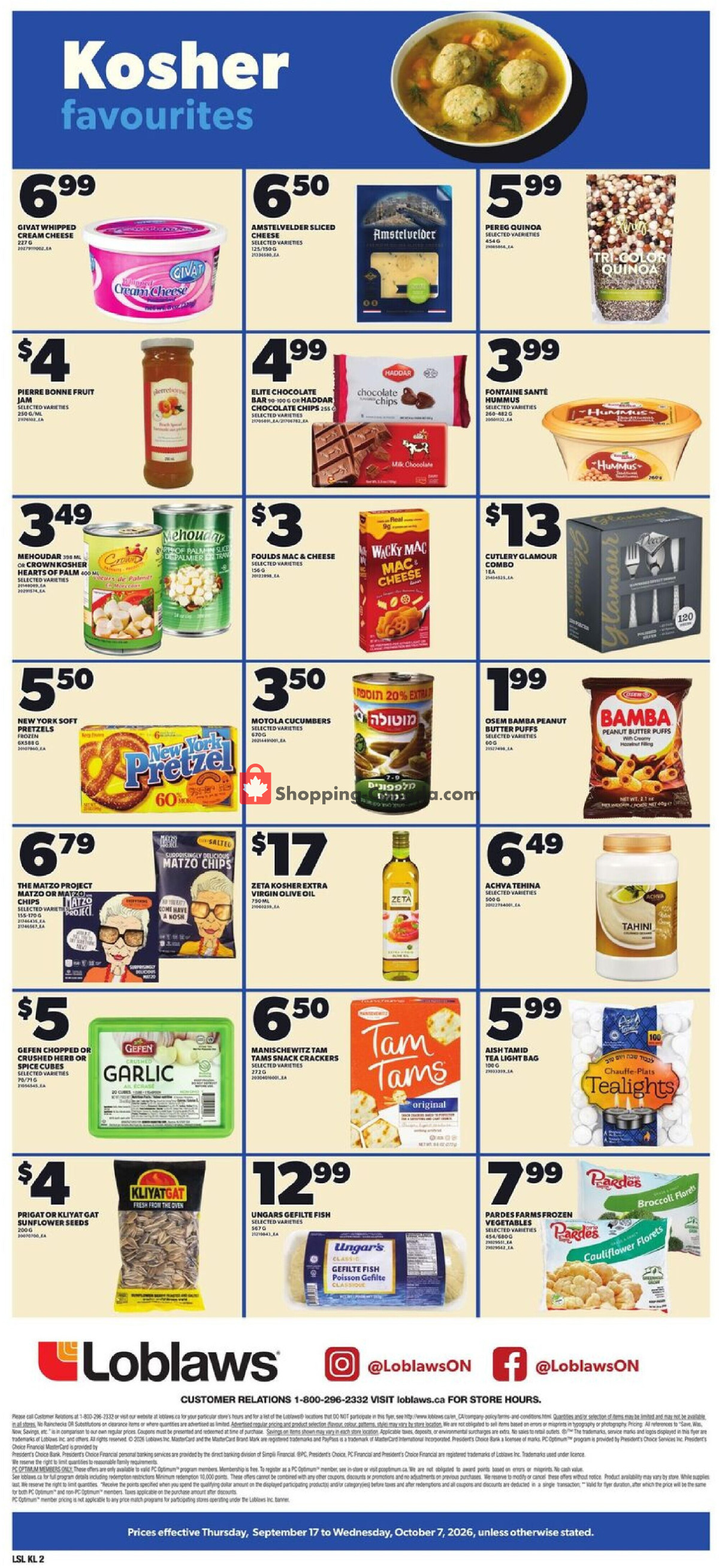 Loblaws flyer from Thursday September 17, 2026 to Wednesday October 7, 2026 - page 2