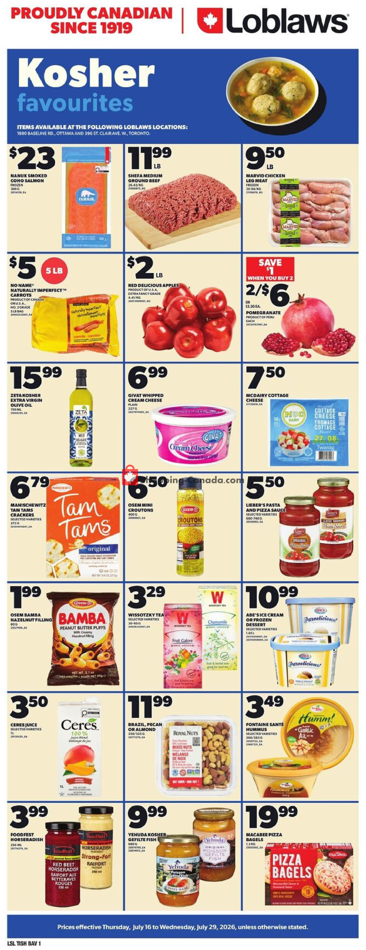 Loblaws flyer from Thursday July 16, 2026 to Wednesday July 29, 2026 - page 1