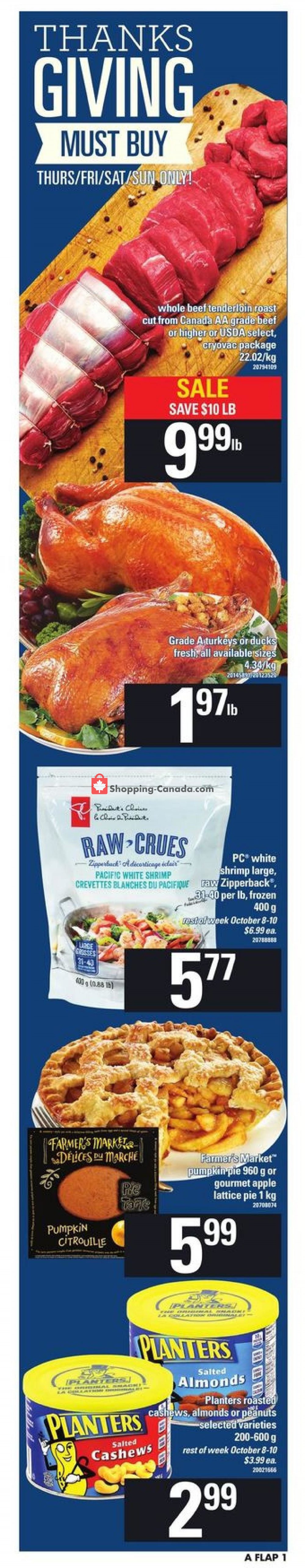Loblaws flyer from Thursday October 4, 2018 to Wednesday October 10, 2018 - page 1