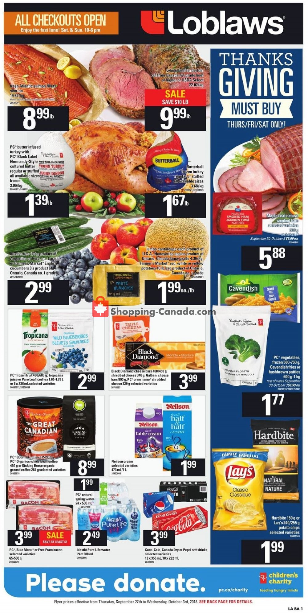 Loblaws flyer from Thursday September 27, 2018 to Wednesday October 3, 2018 - page 3
