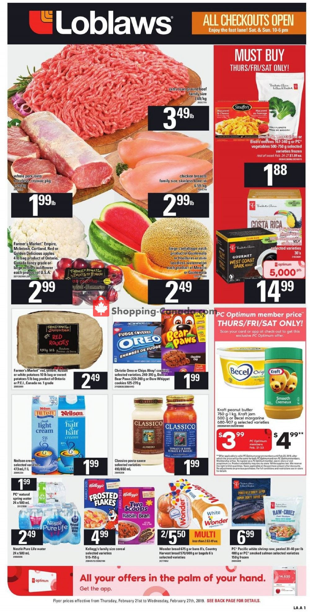 Loblaws flyer from Thursday February 21, 2019 to Wednesday February 27, 2019 - page 1