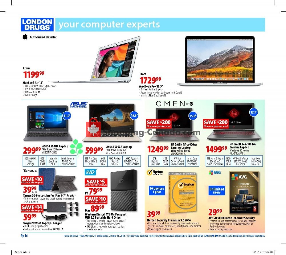 London Drugs flyer from Friday October 26, 2018 to Wednesday October 31, 2018 - page 17