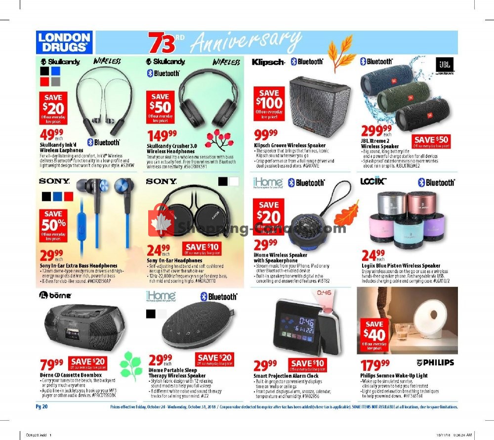 London Drugs flyer from Friday October 26, 2018 to Wednesday October 31, 2018 - page 21
