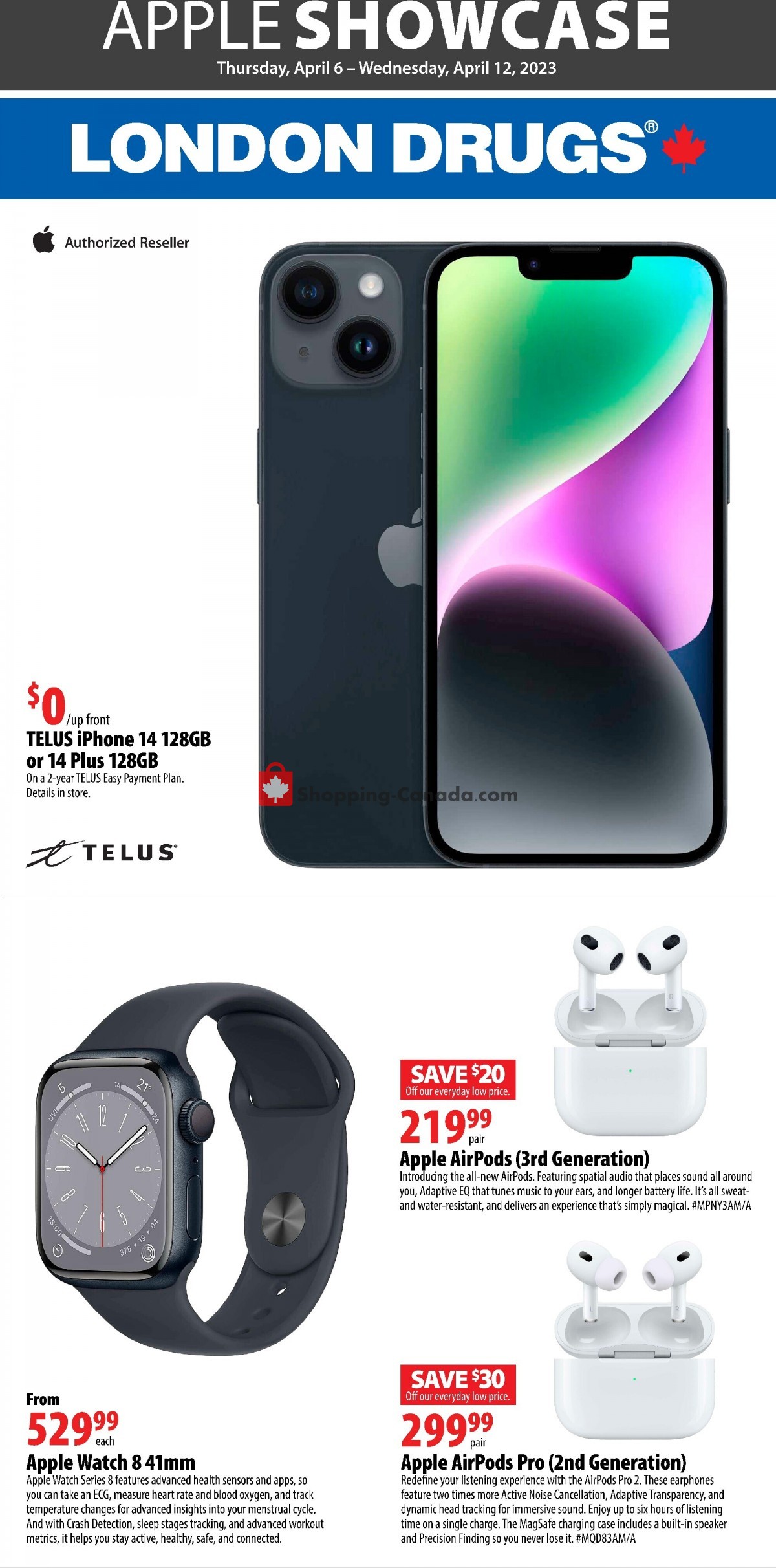 London Drugs Canada, flyer (Apple Showcase) April 6 April 12, 2023