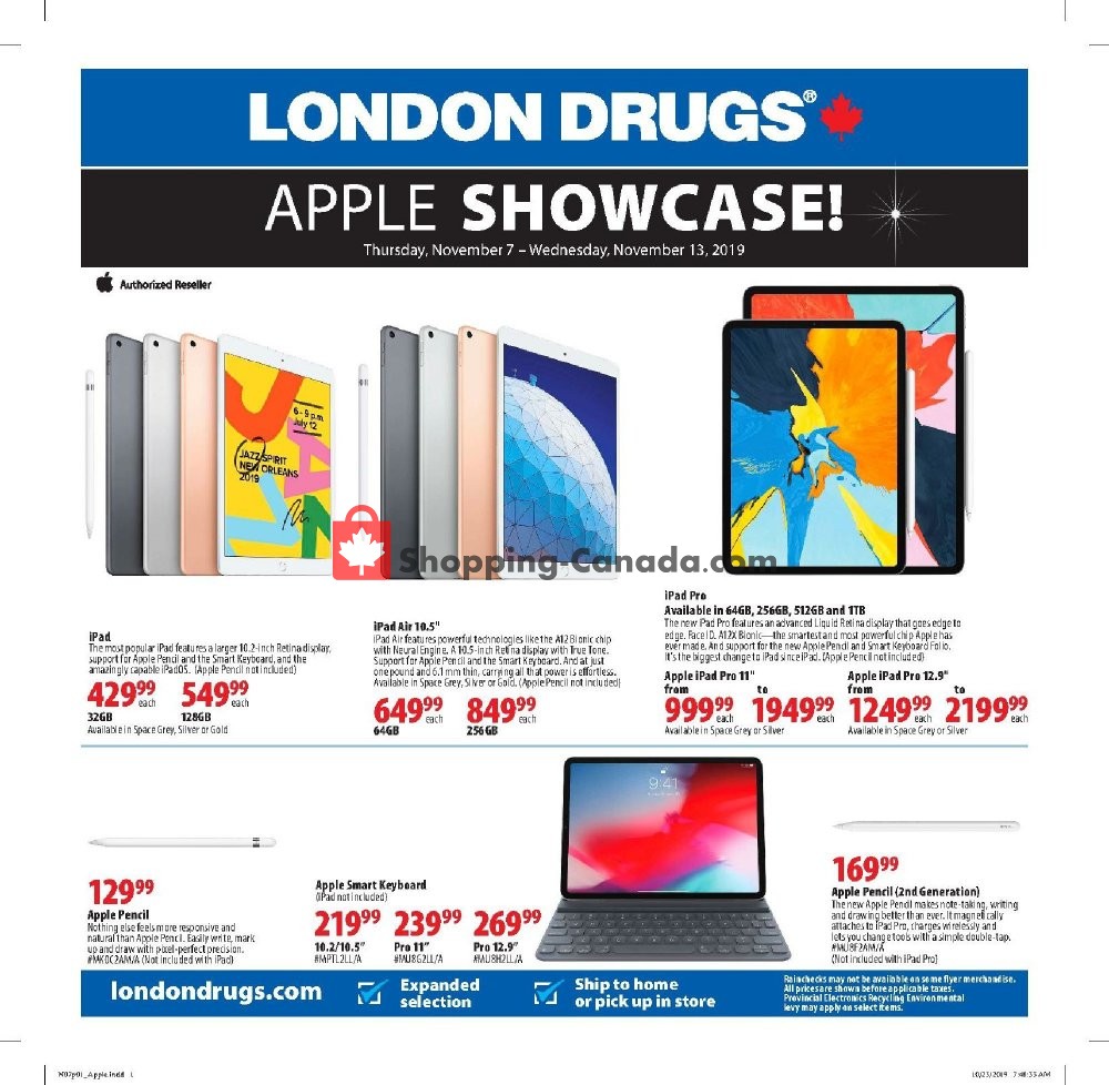 London Drugs flyer from Thursday November 7, 2019 to Wednesday November 13, 2019 - page 1