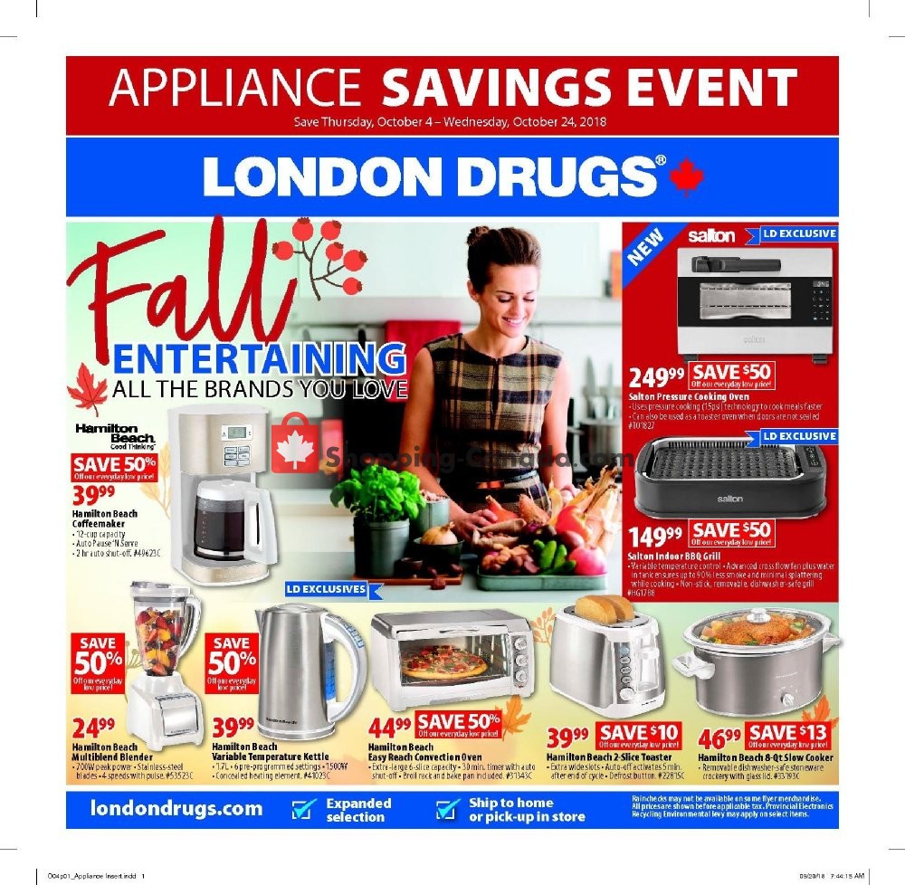 London Drugs flyer from Thursday October 4, 2018 to Wednesday October 24, 2018 - page 1