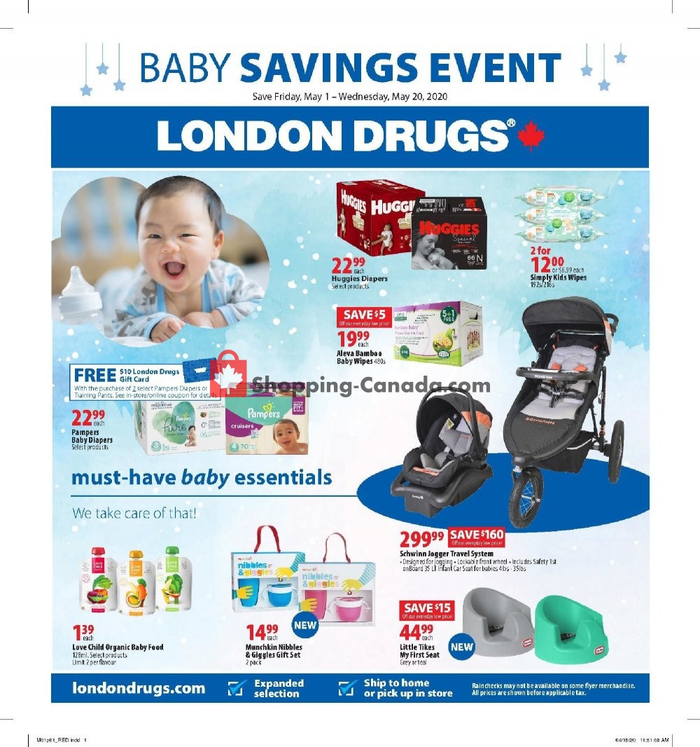 London Drugs flyer from Friday May 1, 2020 to Wednesday May 20, 2020 - page 1