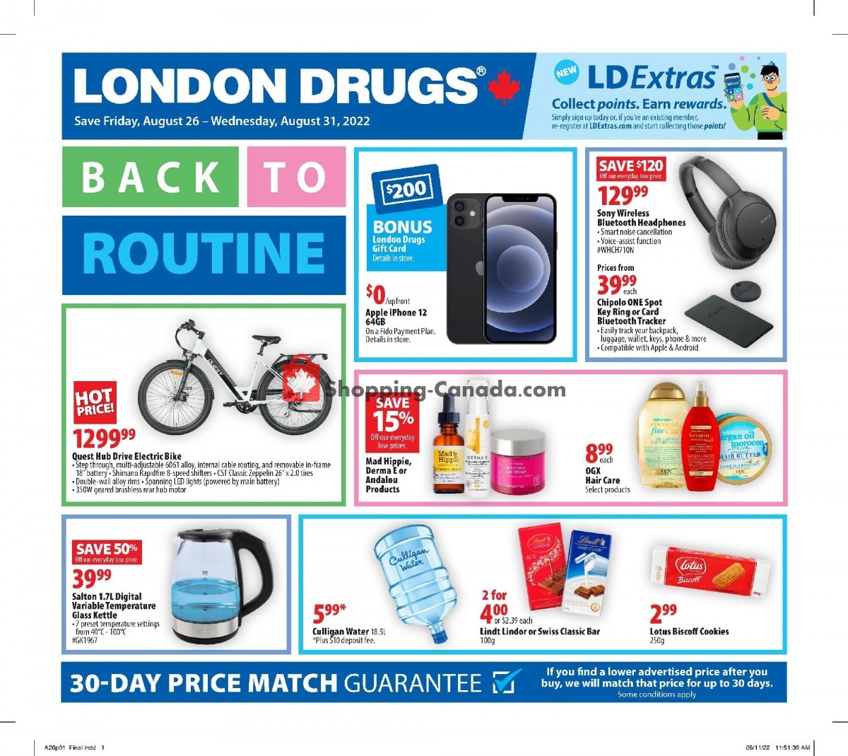 London Drugs Canada, flyer (Back to Routine) August 26 August 31