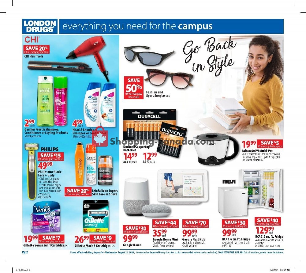London Drugs flyer from Friday August 16, 2019 to Wednesday August 21, 2019 - page 2