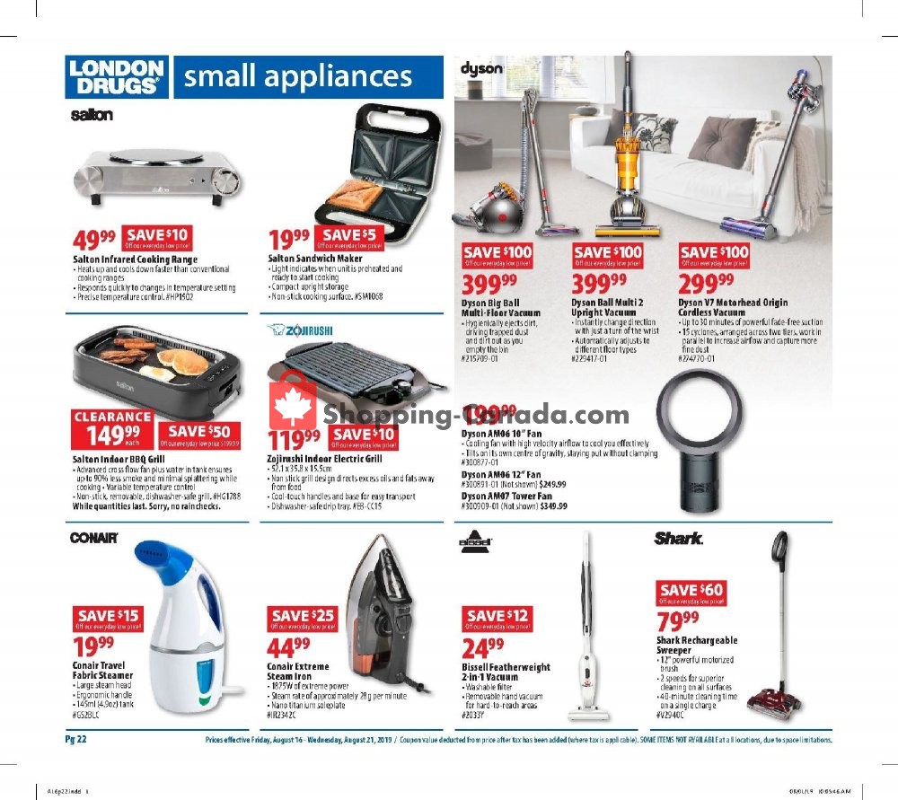 London Drugs flyer from Friday August 16, 2019 to Wednesday August 21, 2019 - page 22
