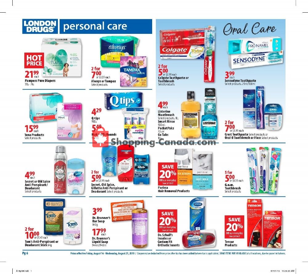 London Drugs flyer from Friday August 16, 2019 to Wednesday August 21, 2019 - page 6