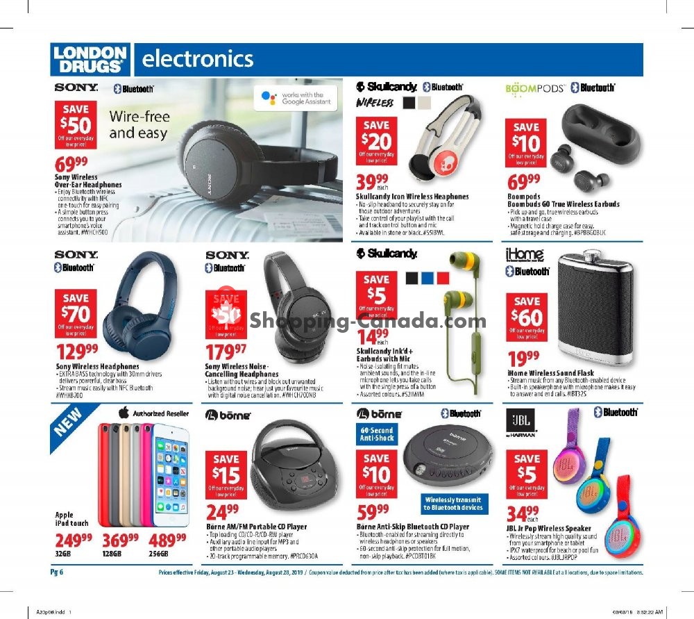 London Drugs flyer from Friday August 23, 2019 to Wednesday August 28, 2019 - page 6